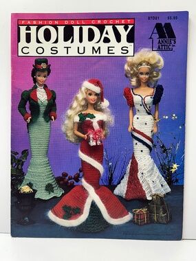 Annie’s Attic Fashion Doll Crochet Holiday Costumes 87D81 4th of July Christmas